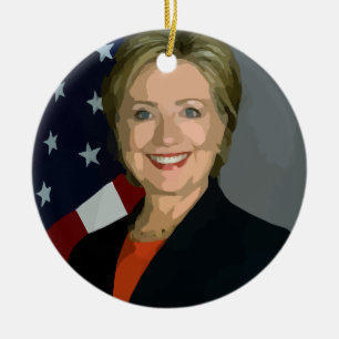 hillary clinton ceramic tree decoration