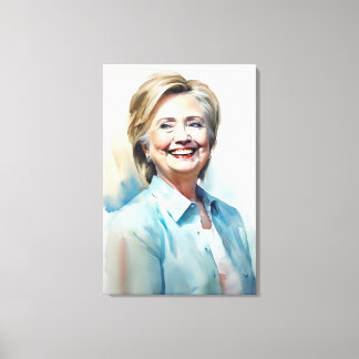 Hillary Clinton FFFA [Famous Figures Fine Art] Canvas Print