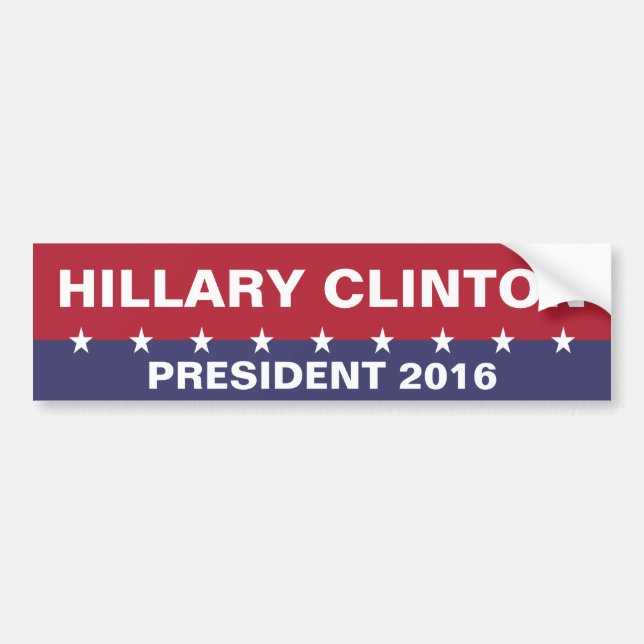 HILLARY CLINTON for President 2016 Bumper Sticker (Front)