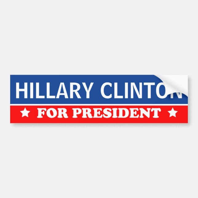 Hillary Clinton For President 2016 Bumper Sticker (Front)