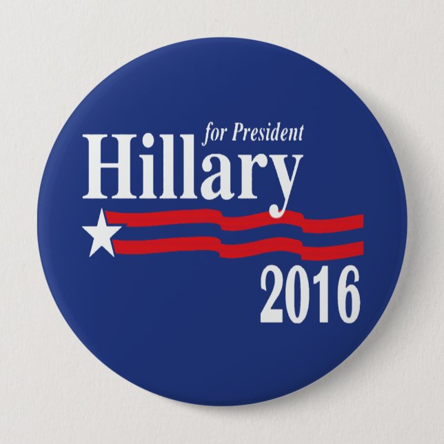 Hillary Clinton For President 2016 Button (XXL) (Front)