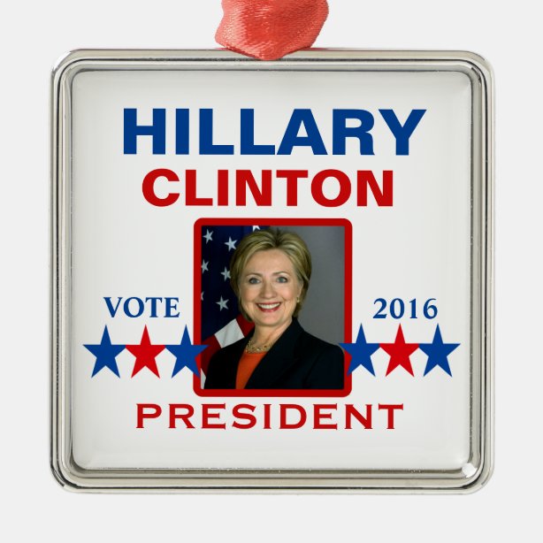 Hillary Clinton Christmas Ornament 