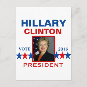 Hillary Clinton for President 2016 Postcard