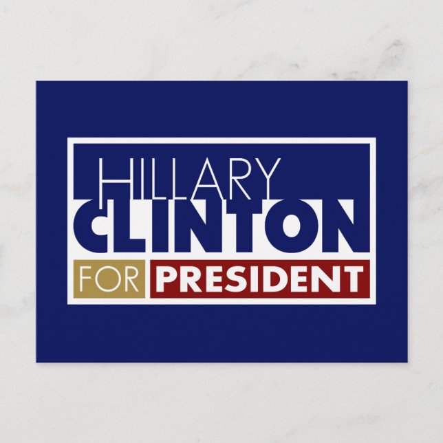 Hillary Clinton for President V1 Postcard (Front)
