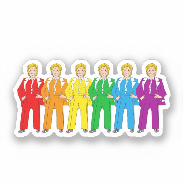 Hillary Clinton Gay Pride Sticker (Front)