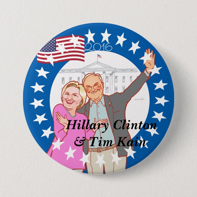 Hillary Clinton - Hillary,Tim Kain illustration 7.5 Cm Round Badge (Front)