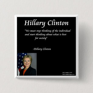 Hillary Clinton "Individuals" Quote 15 Cm Square Badge