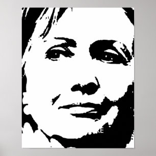 HILLARY CLINTON INK ART POSTER