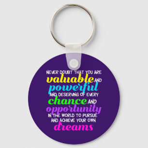 Hillary Clinton Inspirational Dreams Quote Key Ring