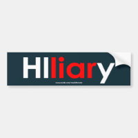 Hillary Clinton Liar Bumper Sticker (Teal)