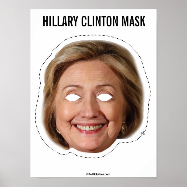Hillary Clinton Mask Cutout Poster (Front)