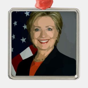hillary clinton metal tree decoration
