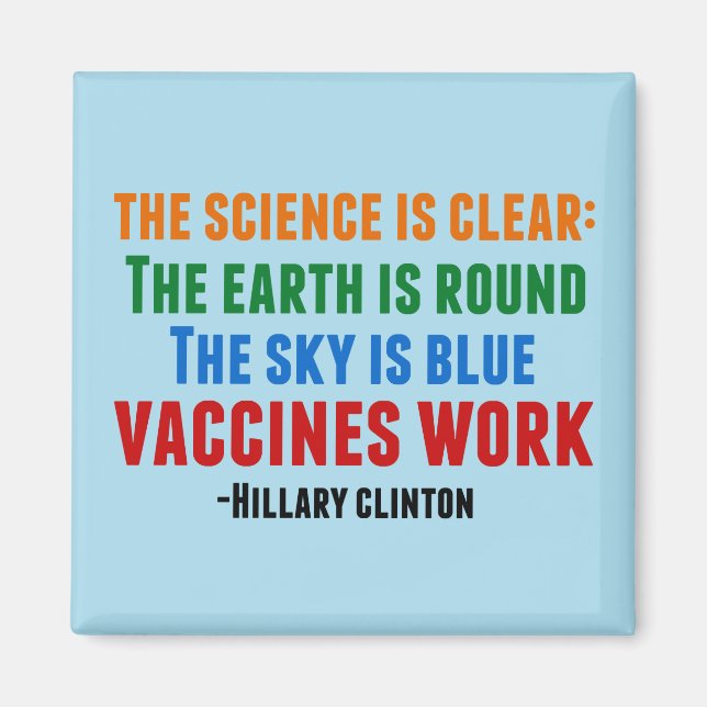 Hillary Clinton on Vaccinating Magnet (Front)