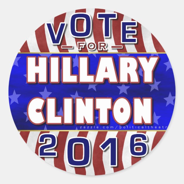 Hillary Clinton President 2016 Election Democrat Classic Round Sticker (Front)