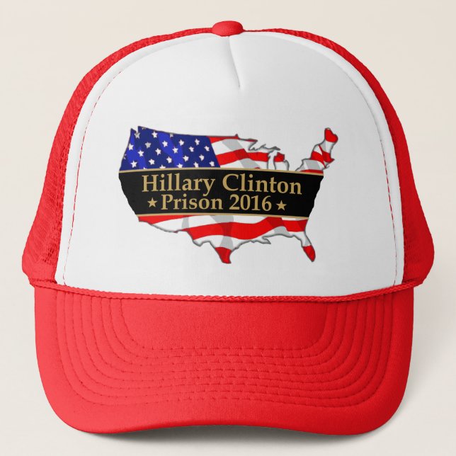 Hillary Clinton Prison 2016 Anti Hillary design Trucker Hat (Front)