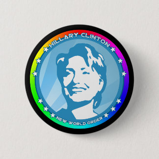 hillary clinton. rainbow. 6 cm round badge
