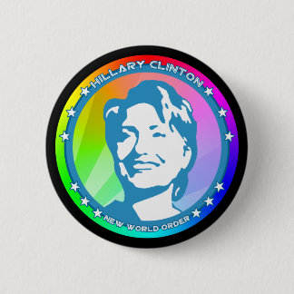 hillary clinton. rainbow. 6 cm round badge