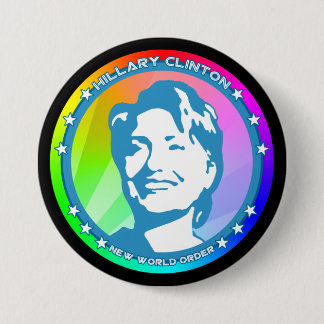 hillary clinton rainbow 7.5 cm round badge