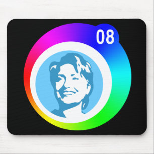 hillary clinton. rainbow bubbles. mouse mat