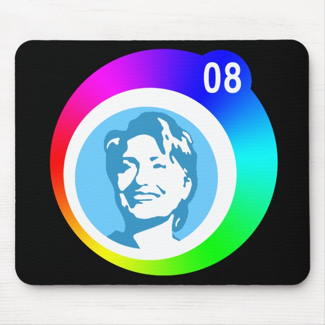 hillary clinton. rainbow bubbles. mouse mat (Front)