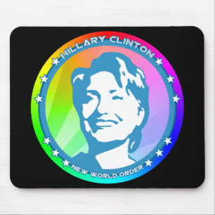 hillary clinton. rainbow. mouse mat