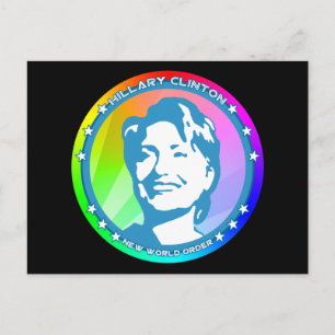 hillary clinton. rainbow. postcard