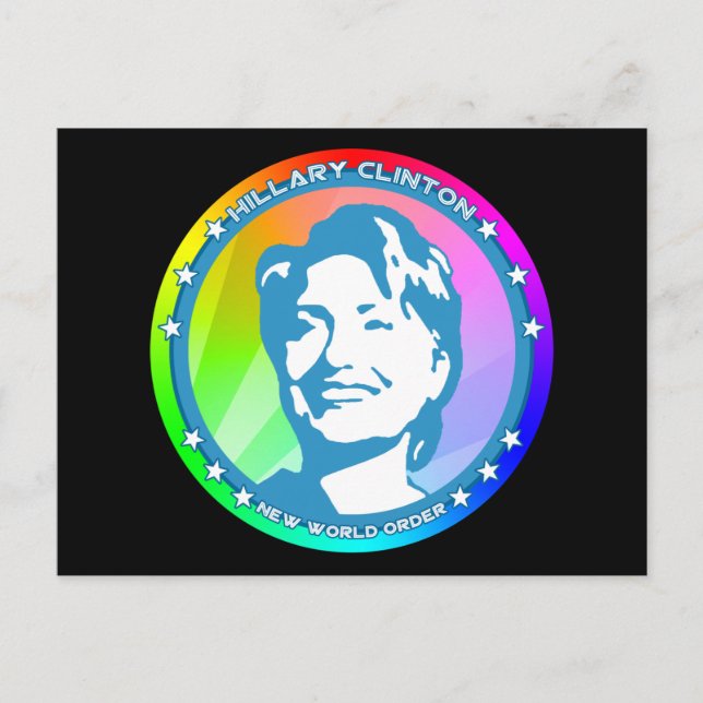 hillary clinton. rainbow. postcard (Front)