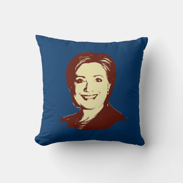HILLARY CLINTON RED HEAD CUSHION (Front)