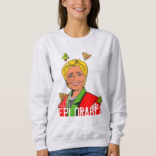 Hillary Clinton Red Ugly Christmas Sweater (Front)