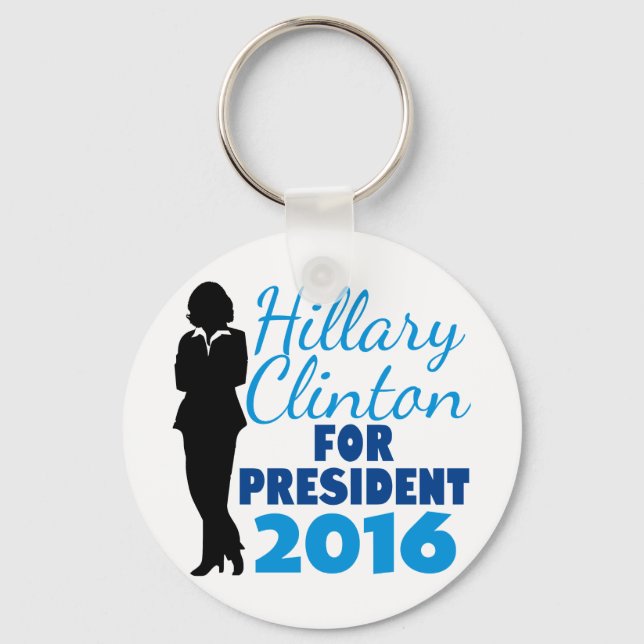 Hillary Clinton Silhouette Key Ring (Front)