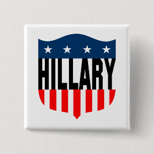 hillary clinton stars and stripes 15 cm square badge