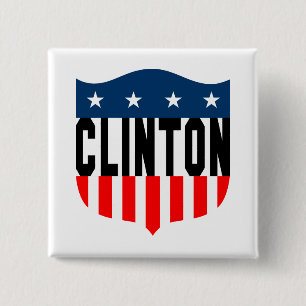 hillary clinton stars and stripes 15 cm square badge