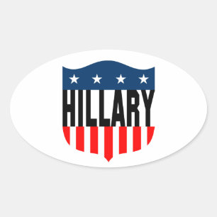 hillary clinton stars and stripes oval sticker