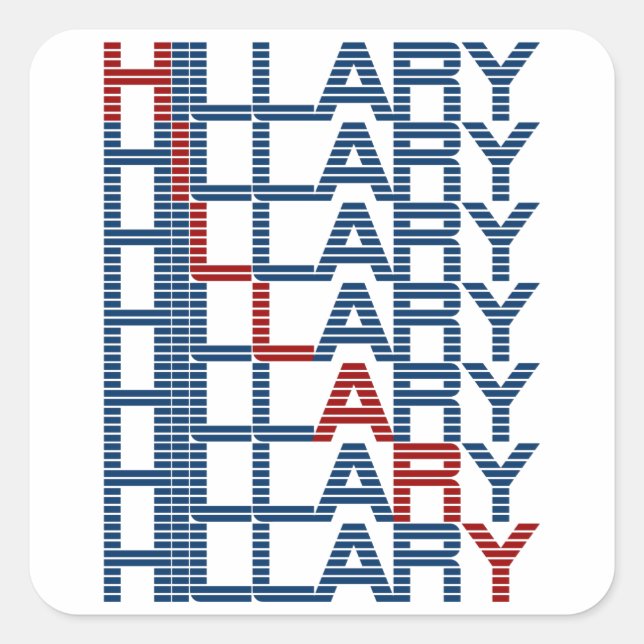hillary clinton textStacks Square Sticker (Front)