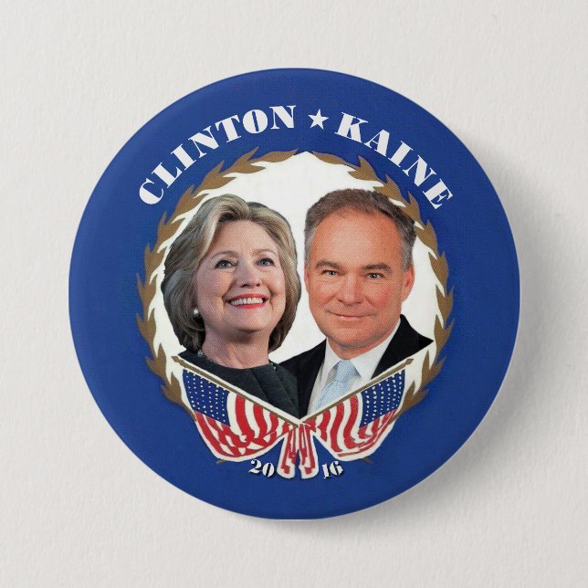(Hillary) CLINTON * (Tim) KAINE 7.5 Cm Round Badge (Front)