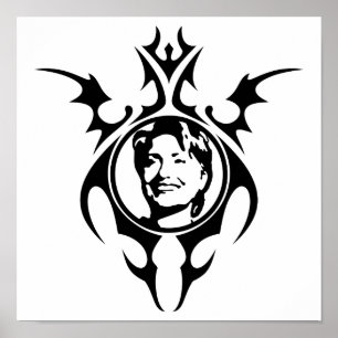 Hillary Clinton tribal design Poster