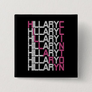 hillary clinton type stack 15 cm square badge