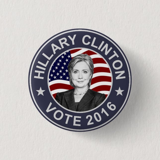 Hillary Clinton US Flag 3 Cm Round Badge (Front)