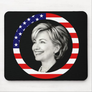 hillary clinton. us flag. picturesque. mouse mat