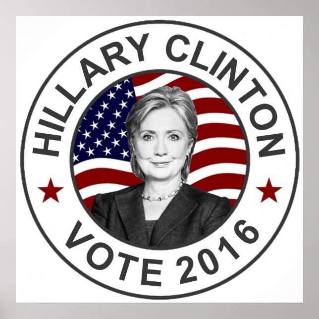 Hillary Clinton US Flag Poster (Front)