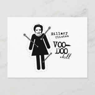 Hillary Clinton VooDoo Doll Postcard