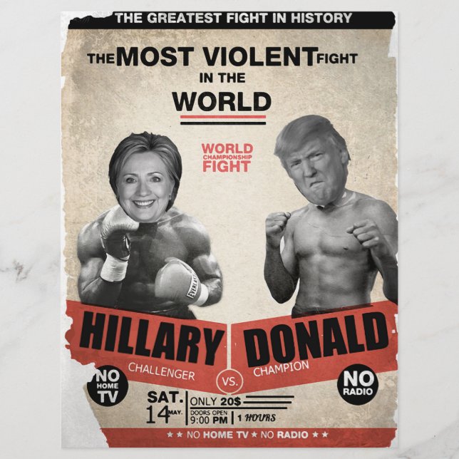 Hillary Clinton vs. Donald Trump 2016 Flyer (Front)