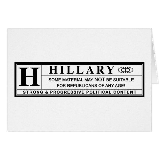 Hillary Clinton warning label (Front Horizontal)