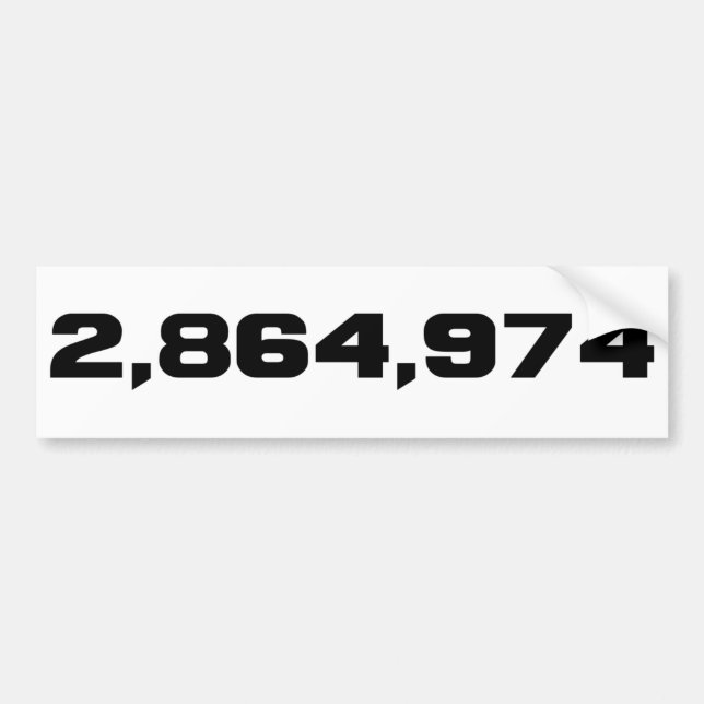 Hillary Clinton's Margin Of Victory: 2,864,974 Bumper Sticker (Front)