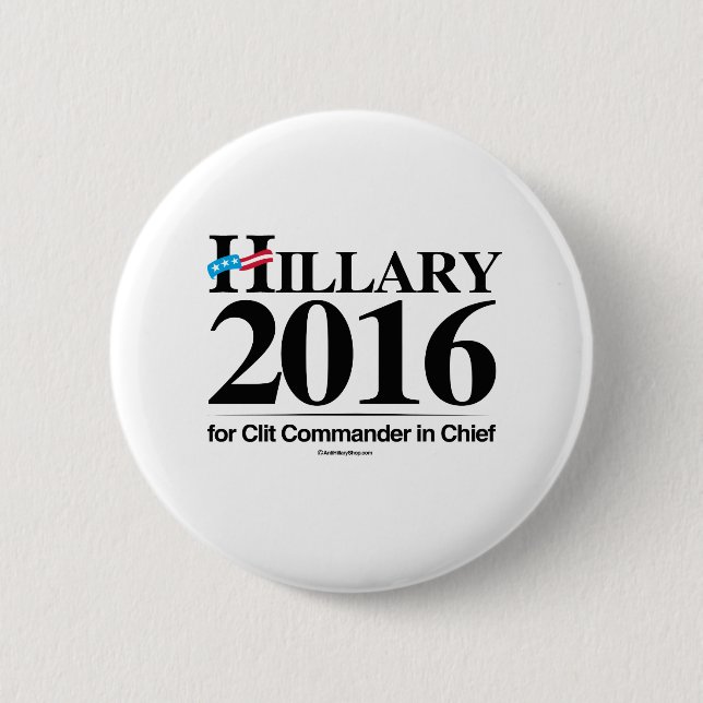 Hillary for C lit Commander 6 Cm Round Badge (Front)