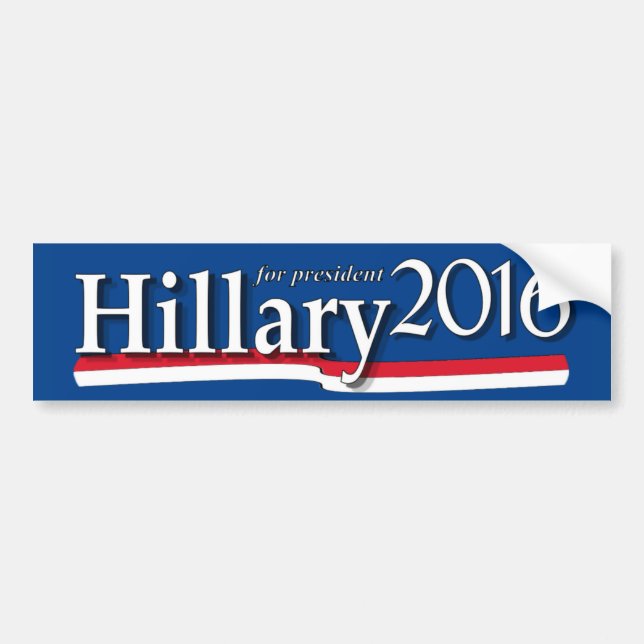 Hillary For President 2016 Bumper Sticker (Front)