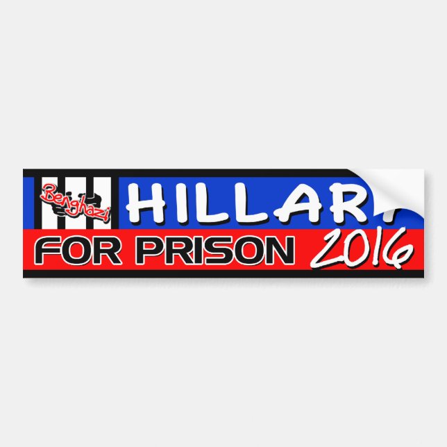 "Hillary for Prison" 2016 Bumper Sticker (Front)