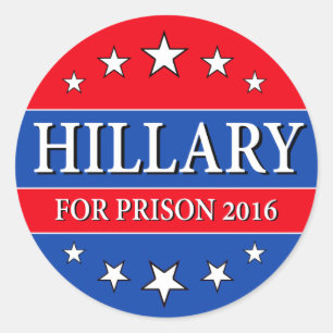 "HILLARY FOR PRISON 2016" CLASSIC ROUND STICKER