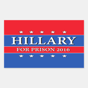 "HILLARY FOR PRISON 2016" RECTANGULAR STICKER