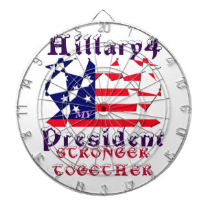 Hillary For USA President We are Stronger Together Dartboard
